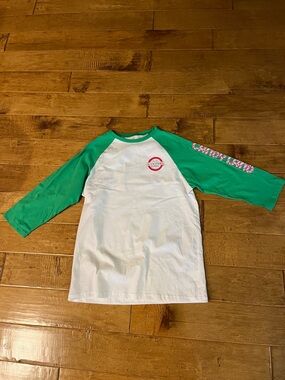 Scooter’s Coffee Candy Land 3/4 sleeve graphic crew neck t-shit size medium